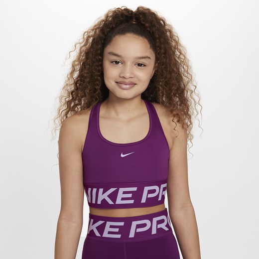 Dziewczęcy stanik sportowy Nike Pro Swoosh - Fiolet Nike L Nike poland