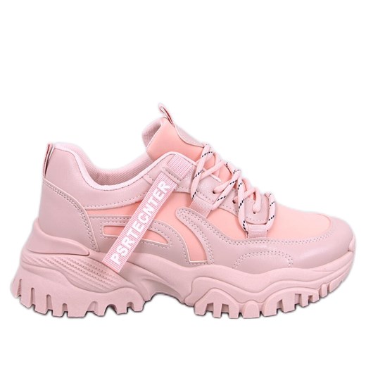 Sneakersy na koturnie Bains Pink różowe ze sklepu ButyModne.pl w kategorii Buty sportowe damskie - zdjęcie 170993974
