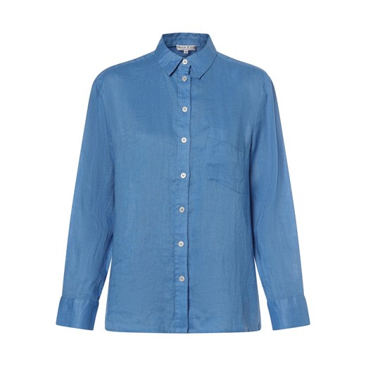 Marie Lund Lniana bluzka damska Kobiety len niebieski jednolity ze sklepu vangraaf w kategorii Koszule damskie - zdjęcie 170999284