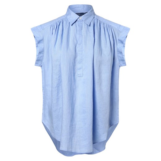 Polo Ralph Lauren Lniana bluzka damska Kobiety len jasnoniebieski jednolity ze sklepu vangraaf w kategorii Koszule damskie - zdjęcie 170999300