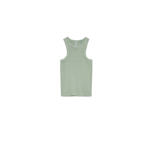 Cropp - Zielony prążkowany top - zielony ze sklepu Cropp w kategorii Bluzki damskie - zdjęcie 171000432