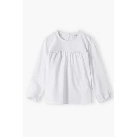 Bawełniana elegancka biała bluzka dla dziewczynki - długi rękaw Lincoln & Sharks By 5.10.15. 134 5.10.15