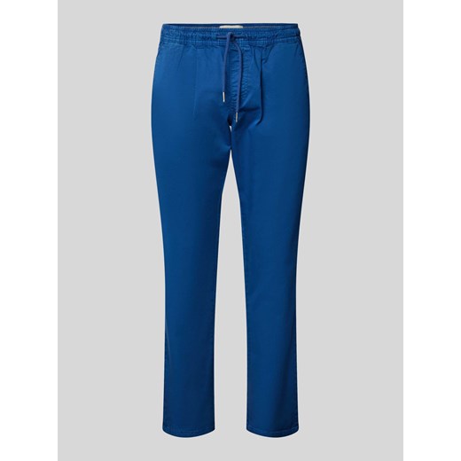 Spodnie z zakładkami w pasie o kroju regular fit z elastycznym pasem ze sklepu Peek&Cloppenburg  w kategorii Spodnie męskie - zdjęcie 171001681