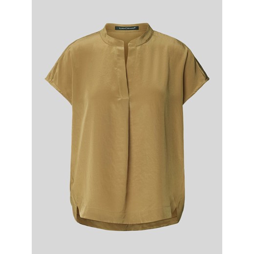 Bluzka w jednolitym kolorze z dekoltem w serek ze sklepu Peek&Cloppenburg  w kategorii Bluzki damskie - zdjęcie 171001930