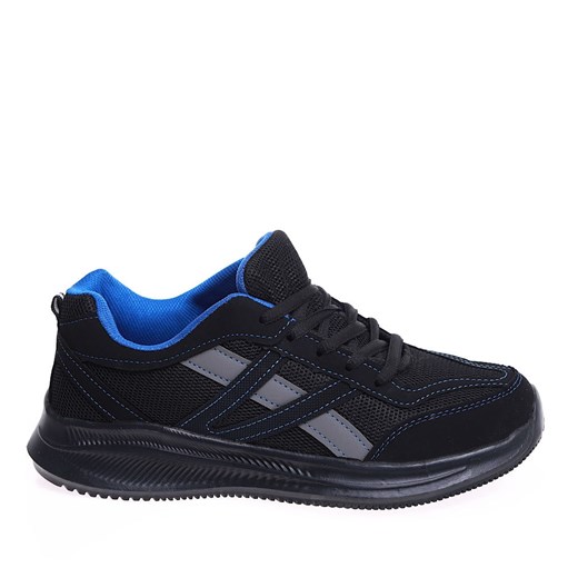 Chłopięce wiązane czarne buty sportowe /E6-3 15935  T396/ ze sklepu Pantofelek24.pl w kategorii Buty sportowe męskie - zdjęcie 171002732
