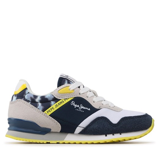Sneakersy Pepe Jeans London B Brighton PBS30552 Niebieski ze sklepu eobuwie.pl w kategorii Buty sportowe dziecięce - zdjęcie 171003432
