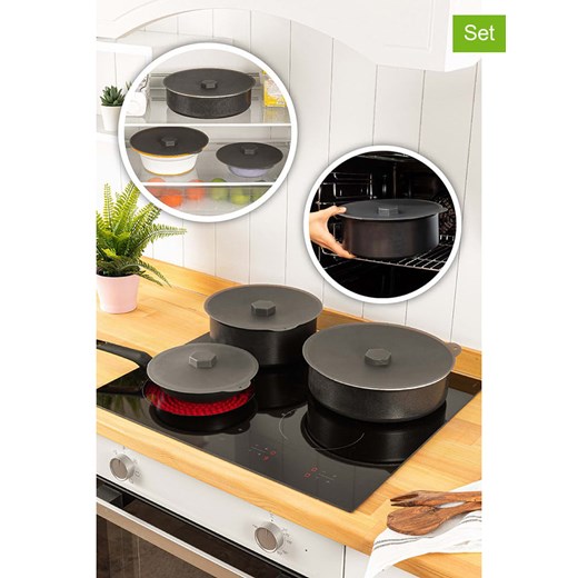 Violeta Home Pokrywki (3 szt.) w kolorze czarnym ze sklepu Limango Polska w kategorii Akcesoria kuchenne - zdjęcie 171003880