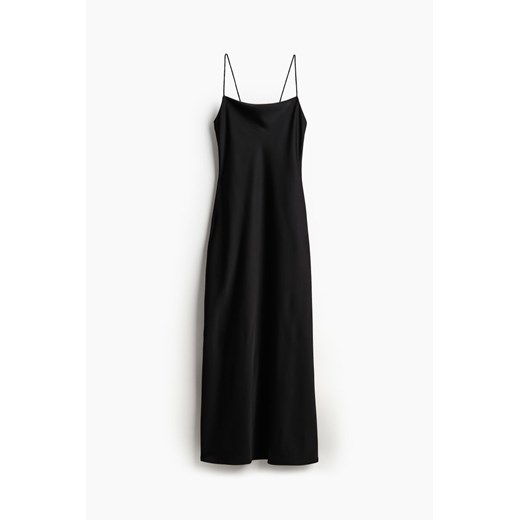 H & M - Satynowa sukienka z odkrytymi plecami - Czarny H & M XL H&M