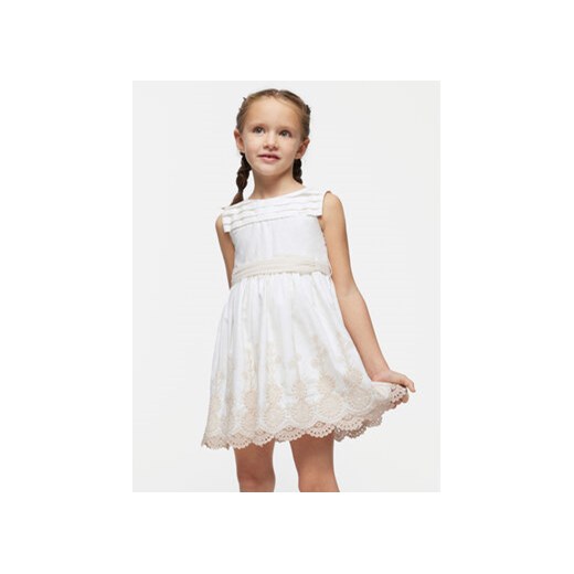 Mayoral Sukienka elegancka 3917 Biały Regular Fit ze sklepu MODIVO w kategorii Sukienki dziewczęce - zdjęcie 171005310