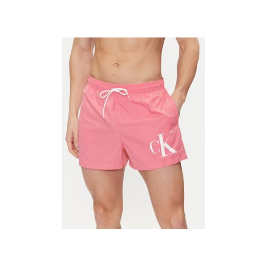 Calvin Klein Swimwear Szorty kąpielowe KM0KM00967 Różowy Regular Fit ze sklepu MODIVO w kategorii Kąpielówki - zdjęcie 171005541