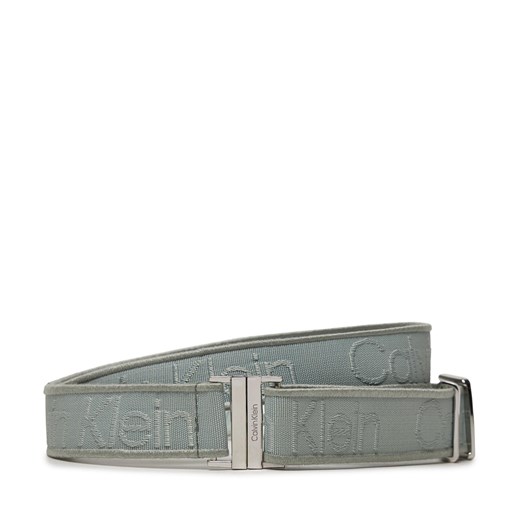 Pasek Damski Calvin Klein Gracie Logo Jacquard Belt 3.0 K60K611922 Szary ze sklepu eobuwie.pl w kategorii Paski damskie - zdjęcie 171006553
