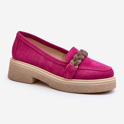 Mokasyny Zazoo zamszowe na platformie casual 