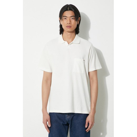 Universal Works polo bawełniane Vacation kolor biały gładki 30603.OFF.WHITE ze sklepu PRM w kategorii T-shirty męskie - zdjęcie 171011920