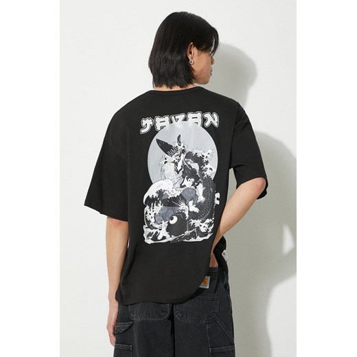 Alpha Industries t-shirt bawełniany Japan Wave Warrior męski kolor czarny z nadrukiem 146513 ze sklepu PRM w kategorii T-shirty męskie - zdjęcie 171011974