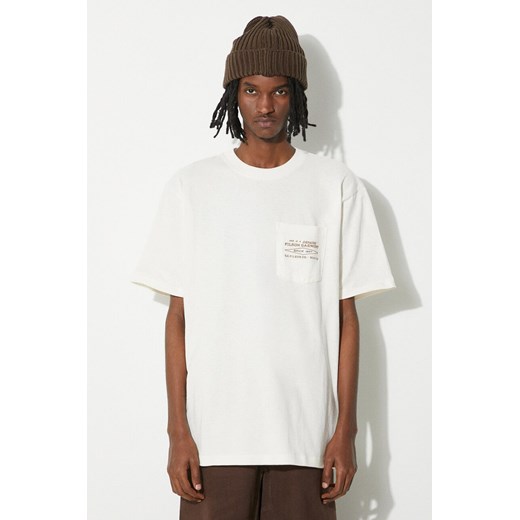Filson t-shirt bawełniany Embroidered Pocket męski kolor beżowy z aplikacją FMTEE0042 ze sklepu PRM w kategorii T-shirty męskie - zdjęcie 171012012