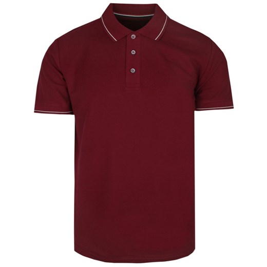 Klasyczna, Męska Koszulka Polo - Adriano Guinari  - Bordowa TSADGSS24poloBURGUNDY ze sklepu JegoSzafa.pl w kategorii T-shirty męskie - zdjęcie 171013050