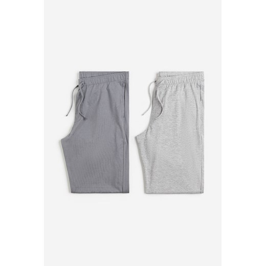 H & M - Spodnie piżamowe 2-pak Regular Fit - Szary ze sklepu H&M w kategorii Piżamy męskie - zdjęcie 171013724
