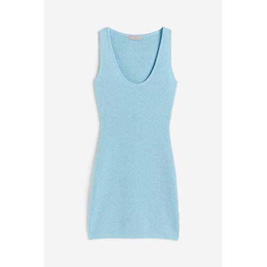 H & M - Dzianinowa sukienka bez rękawów - Niebieski H & M S H&M