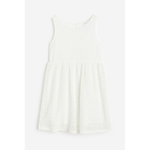 H & M - Koronkowa sukienka - Biały ze sklepu H&M w kategorii Sukienki dziewczęce - zdjęcie 171013740