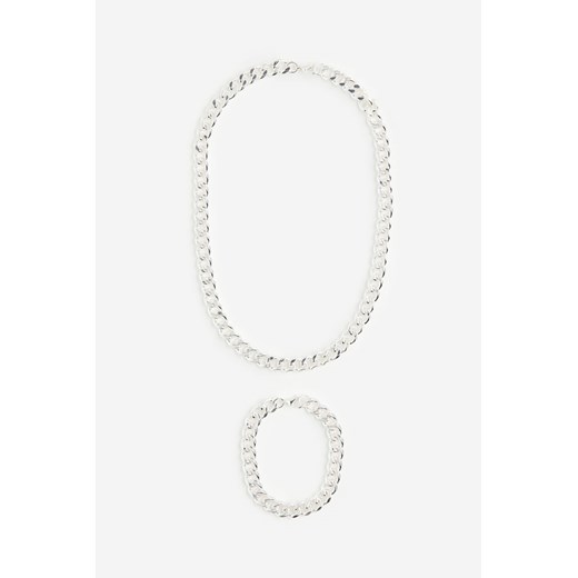 H & M - Naszyjnik i bransoletka - Srebrny ze sklepu H&M w kategorii Bransolety - zdjęcie 171013770