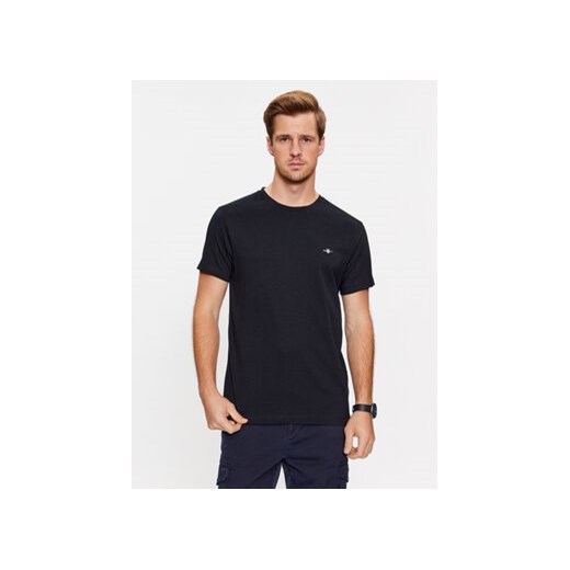 Gant T-Shirt Shield 2003185 Czarny Slim Fit ze sklepu MODIVO w kategorii T-shirty męskie - zdjęcie 171014213