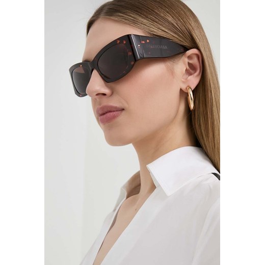 Balenciaga okulary przeciwsłoneczne damskie kolor bordowy ze sklepu ANSWEAR.com w kategorii Okulary przeciwsłoneczne damskie - zdjęcie 171015200