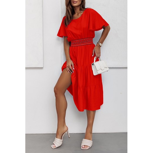 Sukienka DELISELA RED ze sklepu Ivet Shop w kategorii Sukienki - zdjęcie 171017774