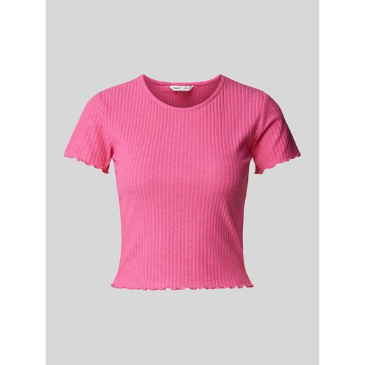 T-shirt z falistym wykończeniem model ‘EMMA’ ze sklepu Peek&Cloppenburg  w kategorii Bluzki damskie - zdjęcie 171018190