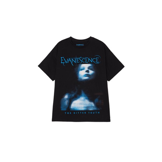 Cropp - Czarna koszulka z nadrukiem Evanescence - czarny ze sklepu Cropp w kategorii Bluzki damskie - zdjęcie 171018581