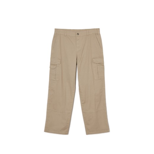 Cropp - Beżowe spodnie wide leg - beżowy ze sklepu Cropp w kategorii Spodnie męskie - zdjęcie 171018683