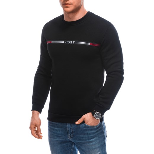 Bluza męska bez kaptura 1664B - czarna ze sklepu Edoti w kategorii Bluzy męskie - zdjęcie 171018773