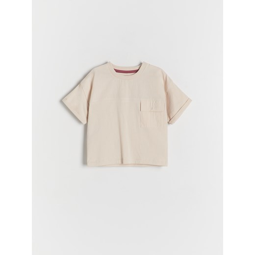 Reserved - T-shirt oversize - kremowy ze sklepu Reserved w kategorii Koszulki niemowlęce - zdjęcie 171018970