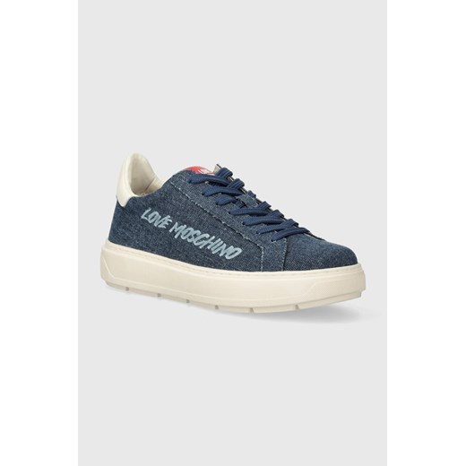 Love Moschino sneakersy kolor niebieski JA15684G0IJO5700 ze sklepu ANSWEAR.com w kategorii Trampki damskie - zdjęcie 171019912