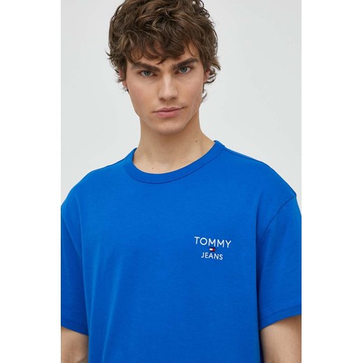 Tommy Jeans t-shirt bawełniany męski kolor niebieski z aplikacją DM0DM18872 ze sklepu ANSWEAR.com w kategorii T-shirty męskie - zdjęcie 171020131
