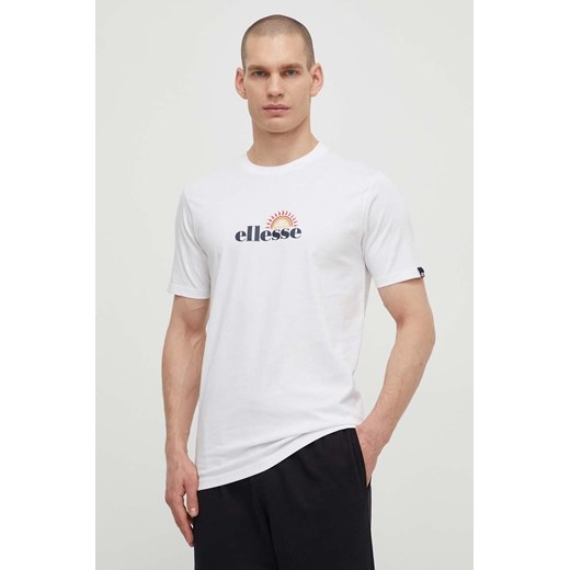 Ellesse t-shirt bawełniany Trea T-Shirt męski kolor biały z nadrukiem SHV20126 ze sklepu ANSWEAR.com w kategorii T-shirty męskie - zdjęcie 171020171