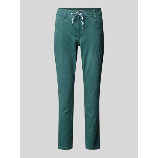 Spodnie o kroju regular fit z wiązanym paskiem ze sklepu Peek&Cloppenburg  w kategorii Spodnie damskie - zdjęcie 171020753