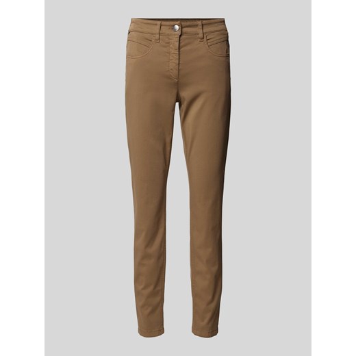 Spodnie o kroju slim fit w jednolitym kolorze ze sklepu Peek&Cloppenburg  w kategorii Spodnie damskie - zdjęcie 171020871