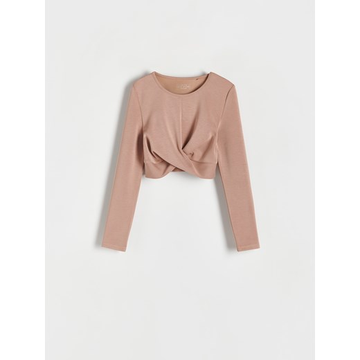 Reserved - Krótka koszulka - brązowy ze sklepu Reserved w kategorii Bluzki dziewczęce - zdjęcie 171023092