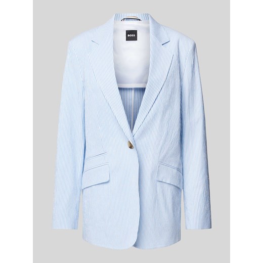 Żakiet z lamowaną kieszenią w kolorze jasnoniebieskim ze sklepu Peek&Cloppenburg  w kategorii Marynarki damskie - zdjęcie 171024461