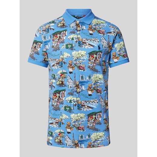 Koszulka polo o kroju slim fit z wzorem na całej powierzchni ze sklepu Peek&Cloppenburg  w kategorii T-shirty męskie - zdjęcie 171024643