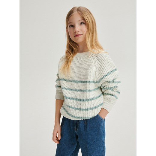 Reserved - Klasyczny sweter w paski - wielobarwny ze sklepu Reserved w kategorii Swetry dziewczęce - zdjęcie 171025893