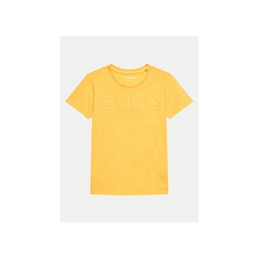 Guess T-Shirt L4GI09 K6XN4 Żółty Regular Fit ze sklepu MODIVO w kategorii T-shirty chłopięce - zdjęcie 171027200