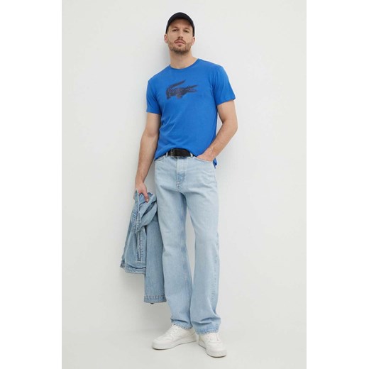 Lacoste t-shirt męski kolor niebieski ze sklepu ANSWEAR.com w kategorii T-shirty męskie - zdjęcie 171029933
