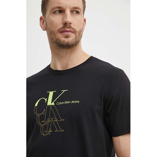 Calvin Klein Jeans t-shirt bawełniany męski kolor czarny z nadrukiem ze sklepu ANSWEAR.com w kategorii T-shirty męskie - zdjęcie 171030200