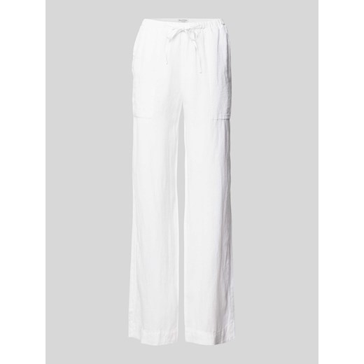 Lniane spodnie z elastycznym pasem ze sklepu Peek&Cloppenburg  w kategorii Spodnie damskie - zdjęcie 171032482