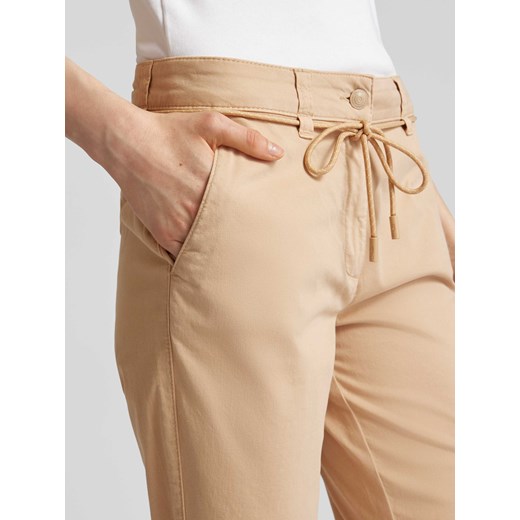 Spodnie materiałowe o kroju regular fit z wiązanym paskiem 38 Peek&Cloppenburg 