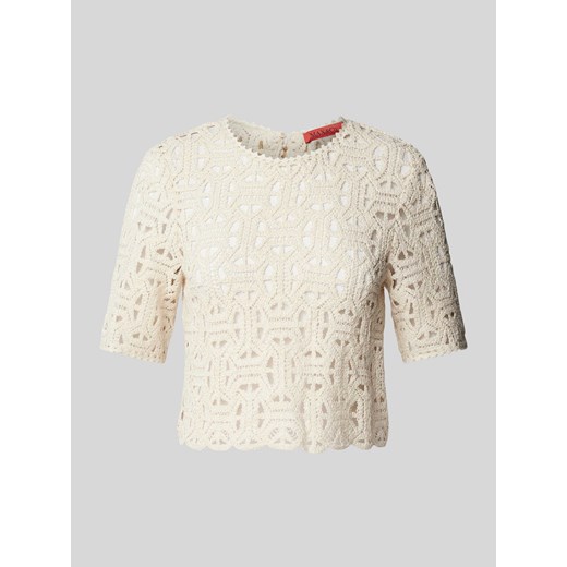 T-shirt z ażurowym wzorem model ‘MORFEO’ ze sklepu Peek&Cloppenburg  w kategorii Bluzki damskie - zdjęcie 171032713