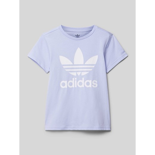 T-shirt z nadrukiem z logo ze sklepu Peek&Cloppenburg  w kategorii Bluzki dziewczęce - zdjęcie 171032810