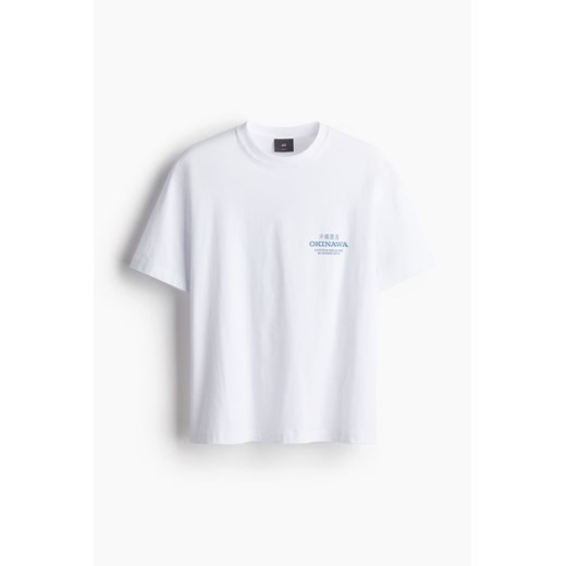 H & M - T-shirt z nadrukiem Loose Fit - Biały ze sklepu H&M w kategorii Bluzki damskie - zdjęcie 171032883