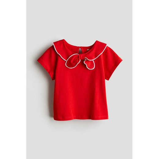 H & M - Dżersejowy top z kołnierzykiem - Czerwony ze sklepu H&M w kategorii Bluzki dziewczęce - zdjęcie 171032894